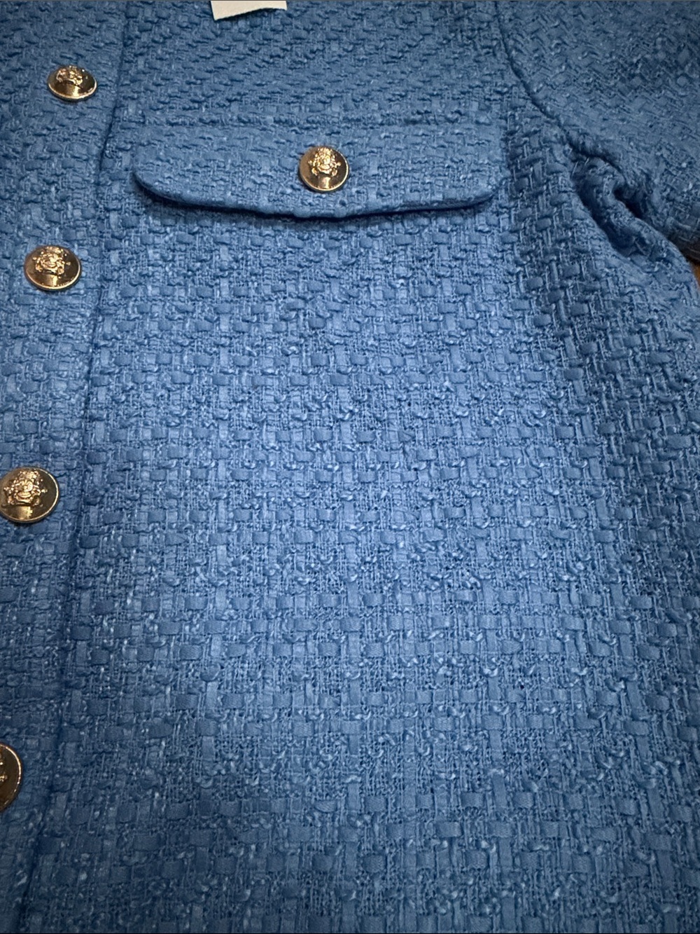 Ann Taylor Tweed Flare Dress in Blue Skies. - Picture 3 of 14